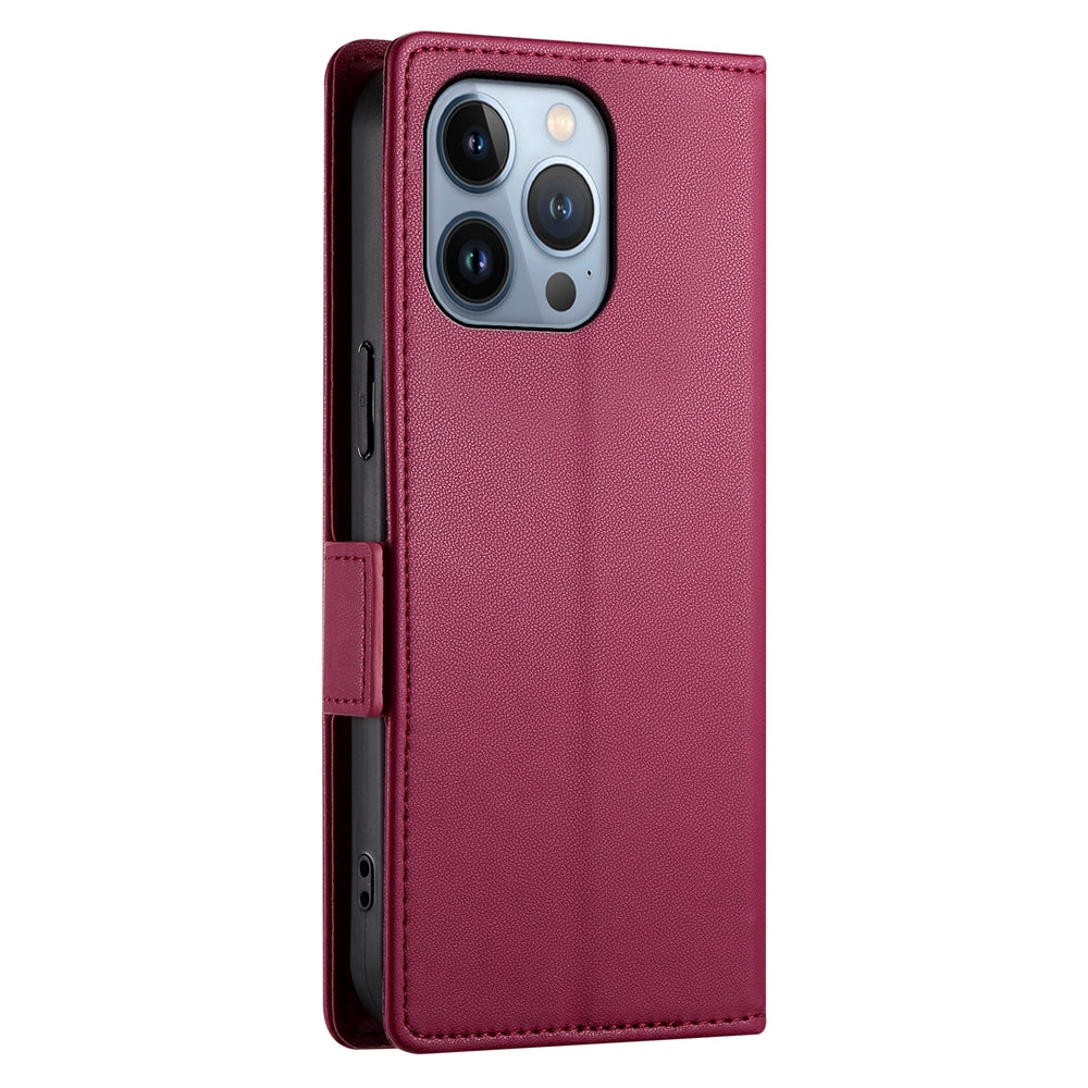 iPhone 13 Pro Magnetic Leather Wallet Case with Card Slots, Stand Function & Full Protection