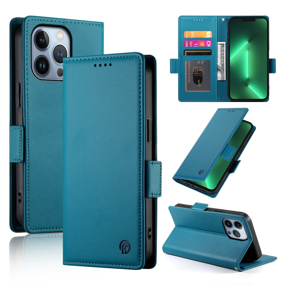 iPhone 13 Pro Magnetic Leather Wallet Case with Card Slots, Stand Function & Full Protection