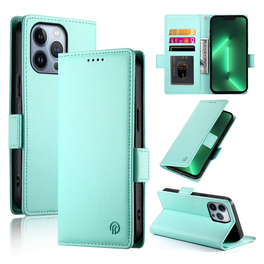iPhone 13 Pro Magnetic Leather Wallet Case with Card Slots, Stand Function & Full Protection