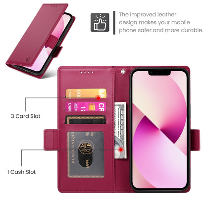 iPhone 13 Magnetic Leather Wallet Case with Card Slots, Stand Function & Full Protection