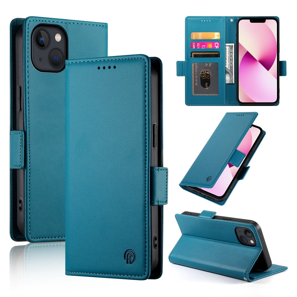 iPhone 13 Magnetic Leather Wallet Case with Card Slots, Stand Function & Full Protection