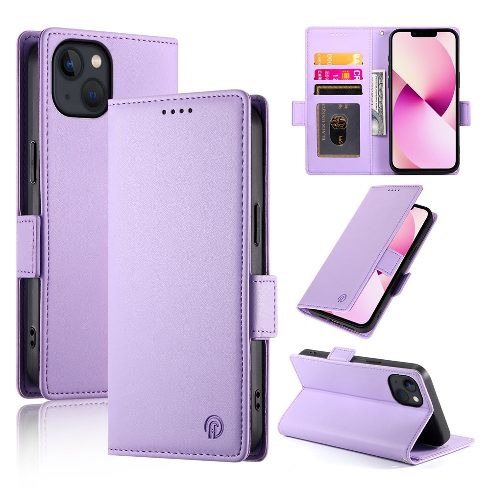 iPhone 13 Magnetic Leather Wallet Case with Card Slots, Stand Function & Full Protection