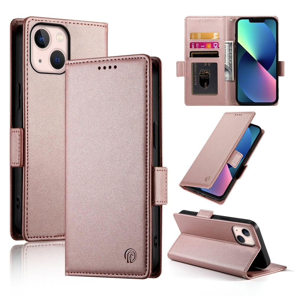 iPhone 13 mini Magnetic Leather Wallet Case with Card Slots, Stand Function & Full Protection