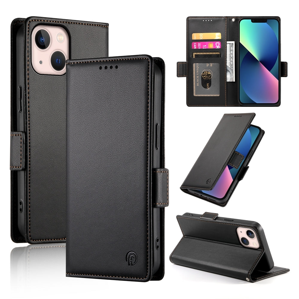 iPhone 13 mini Magnetic Leather Wallet Case with Card Slots, Stand Function & Full Protection