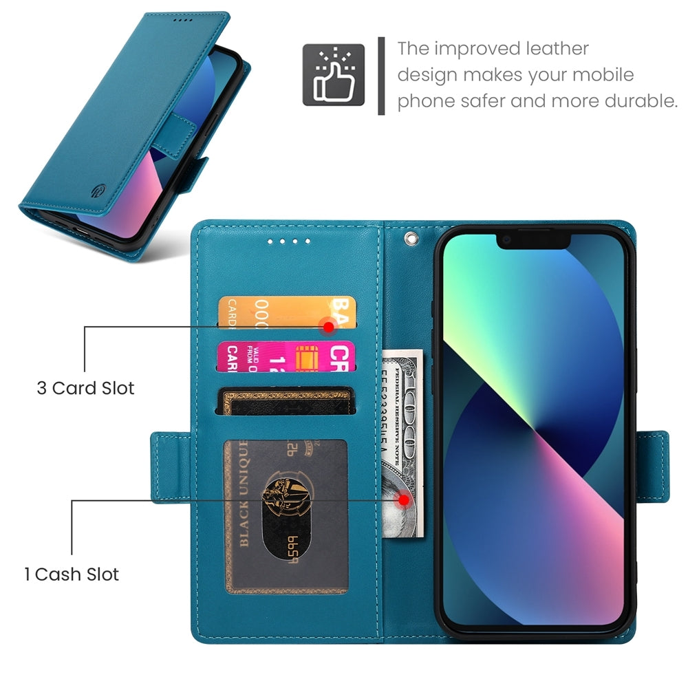 iPhone 13 mini Magnetic Leather Wallet Case with Card Slots, Stand Function & Full Protection