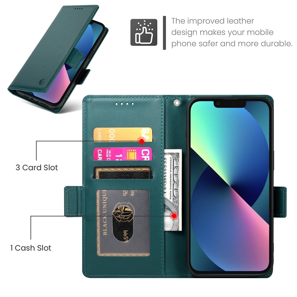 iPhone 13 mini Magnetic Leather Wallet Case with Card Slots, Stand Function & Full Protection