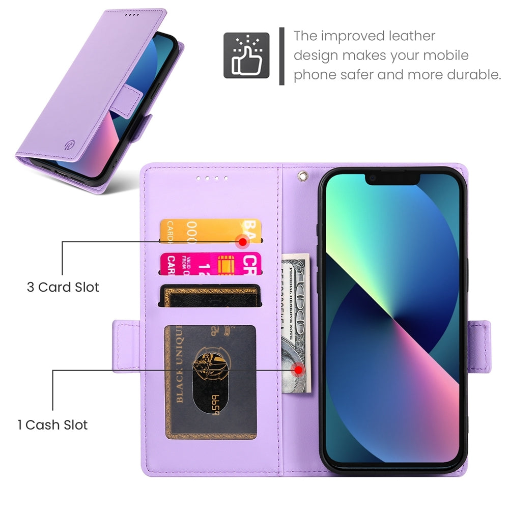 iPhone 13 mini Magnetic Leather Wallet Case with Card Slots, Stand Function & Full Protection