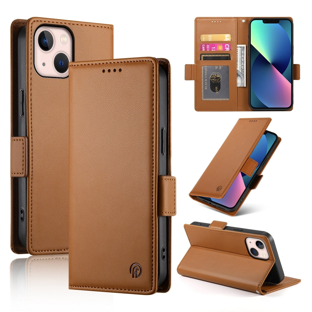 iPhone 13 mini Magnetic Leather Wallet Case with Card Slots, Stand Function & Full Protection