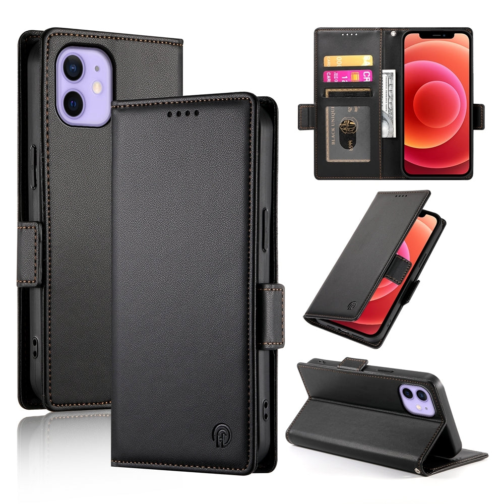 iPhone 12/12 Pro Magnetic Leather Wallet Case with Card Slots, Stand Function & Full Protection