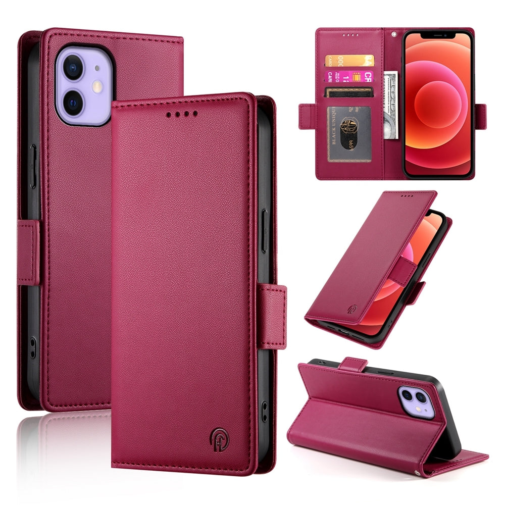 iPhone 12/12 Pro Magnetic Leather Wallet Case with Card Slots, Stand Function & Full Protection