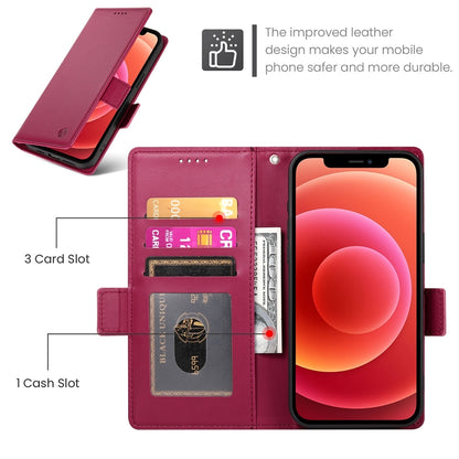 iPhone 12/12 Pro Magnetic Leather Wallet Case with Card Slots, Stand Function & Full Protection