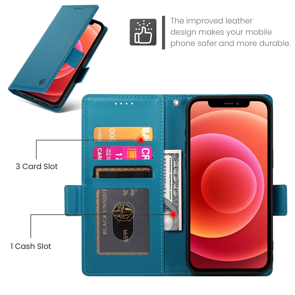 iPhone 12/12 Pro Magnetic Leather Wallet Case with Card Slots, Stand Function & Full Protection