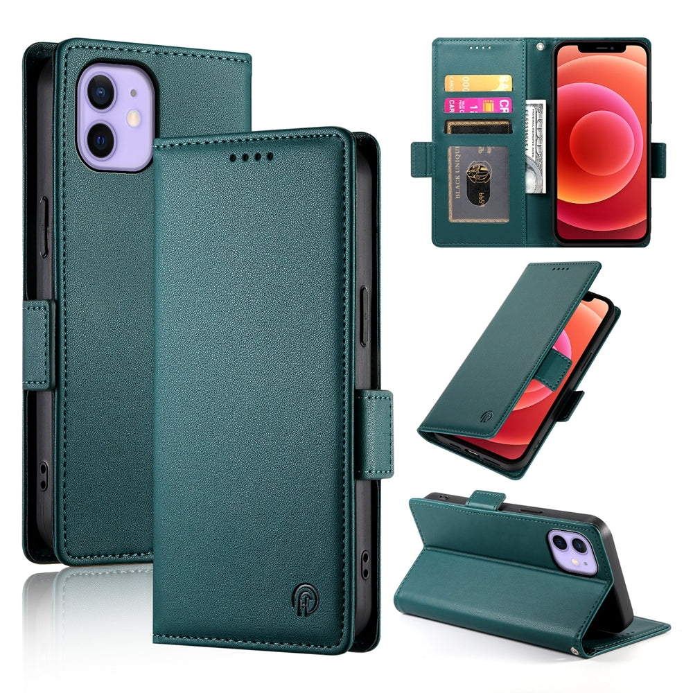 iPhone 12/12 Pro Magnetic Leather Wallet Case with Card Slots, Stand Function & Full Protection