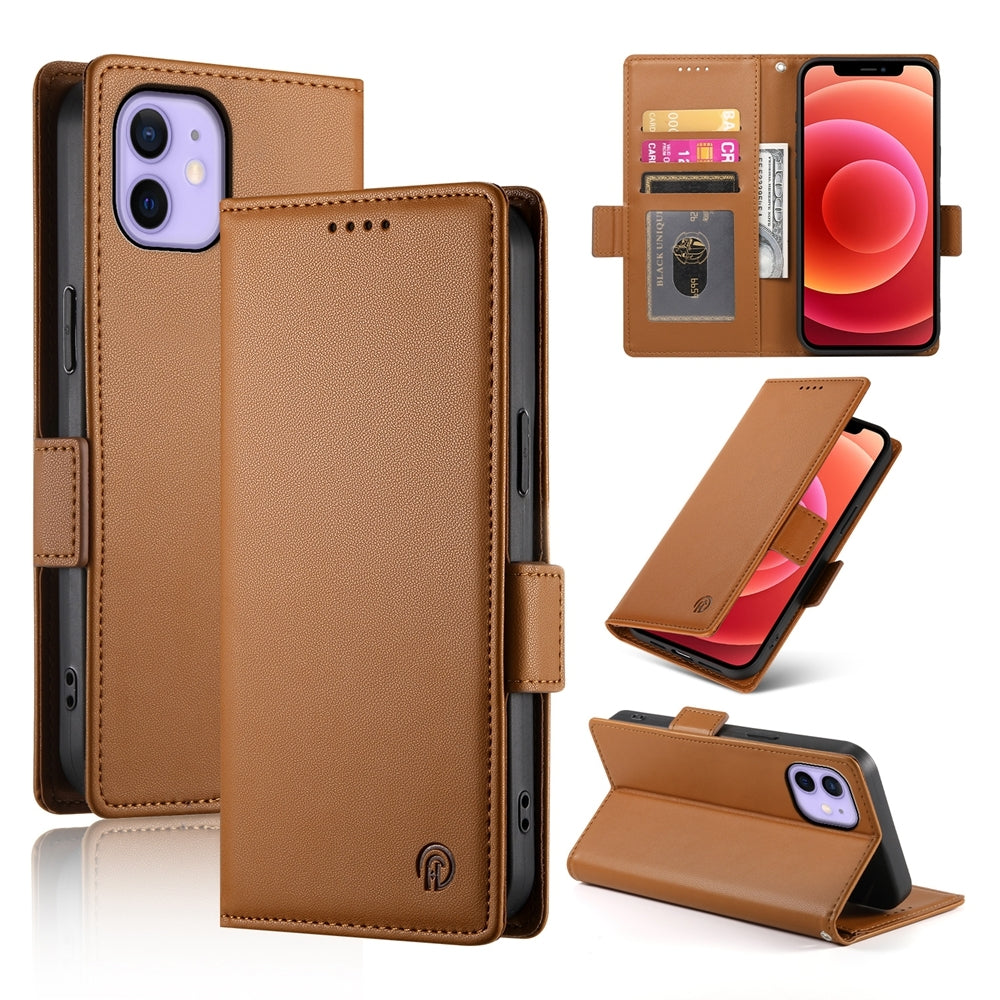 iPhone 12/12 Pro Magnetic Leather Wallet Case with Card Slots, Stand Function & Full Protection