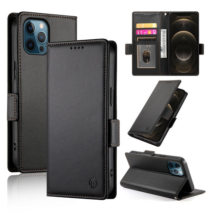 iPhone 12 Pro Max Magnetic Leather Wallet Case with Card Slots, Stand Function & Full Protection