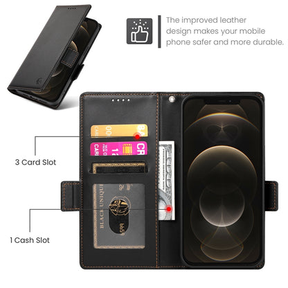 iPhone 12 Pro Max Magnetic Leather Wallet Case with Card Slots, Stand Function & Full Protection