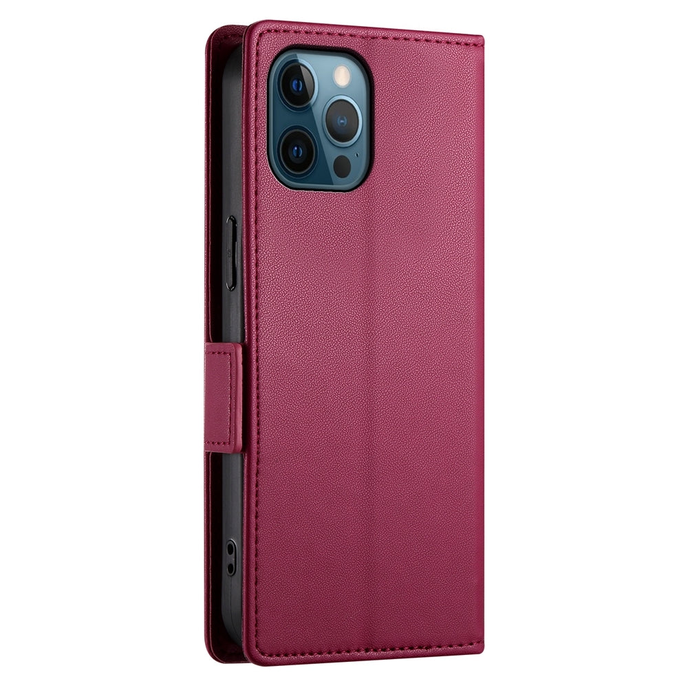 iPhone 12 Pro Max Magnetic Leather Wallet Case with Card Slots, Stand Function & Full Protection