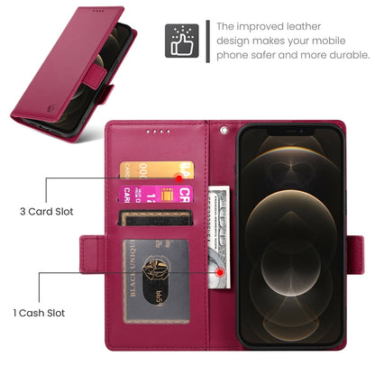iPhone 12 Pro Max Magnetic Leather Wallet Case with Card Slots, Stand Function & Full Protection