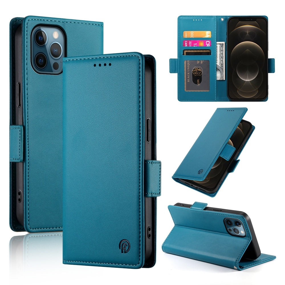iPhone 12 Pro Max Magnetic Leather Wallet Case with Card Slots, Stand Function & Full Protection