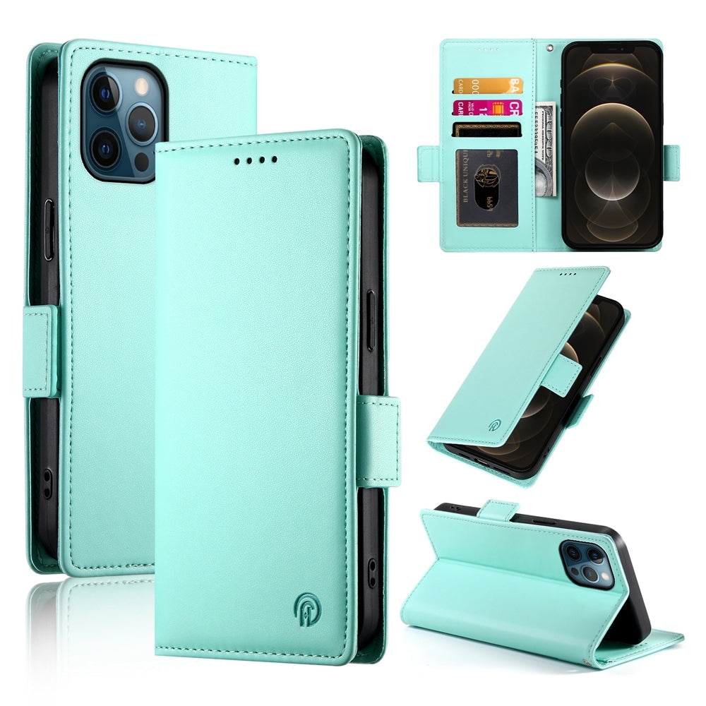 iPhone 12 Pro Max Magnetic Leather Wallet Case with Card Slots, Stand Function & Full Protection