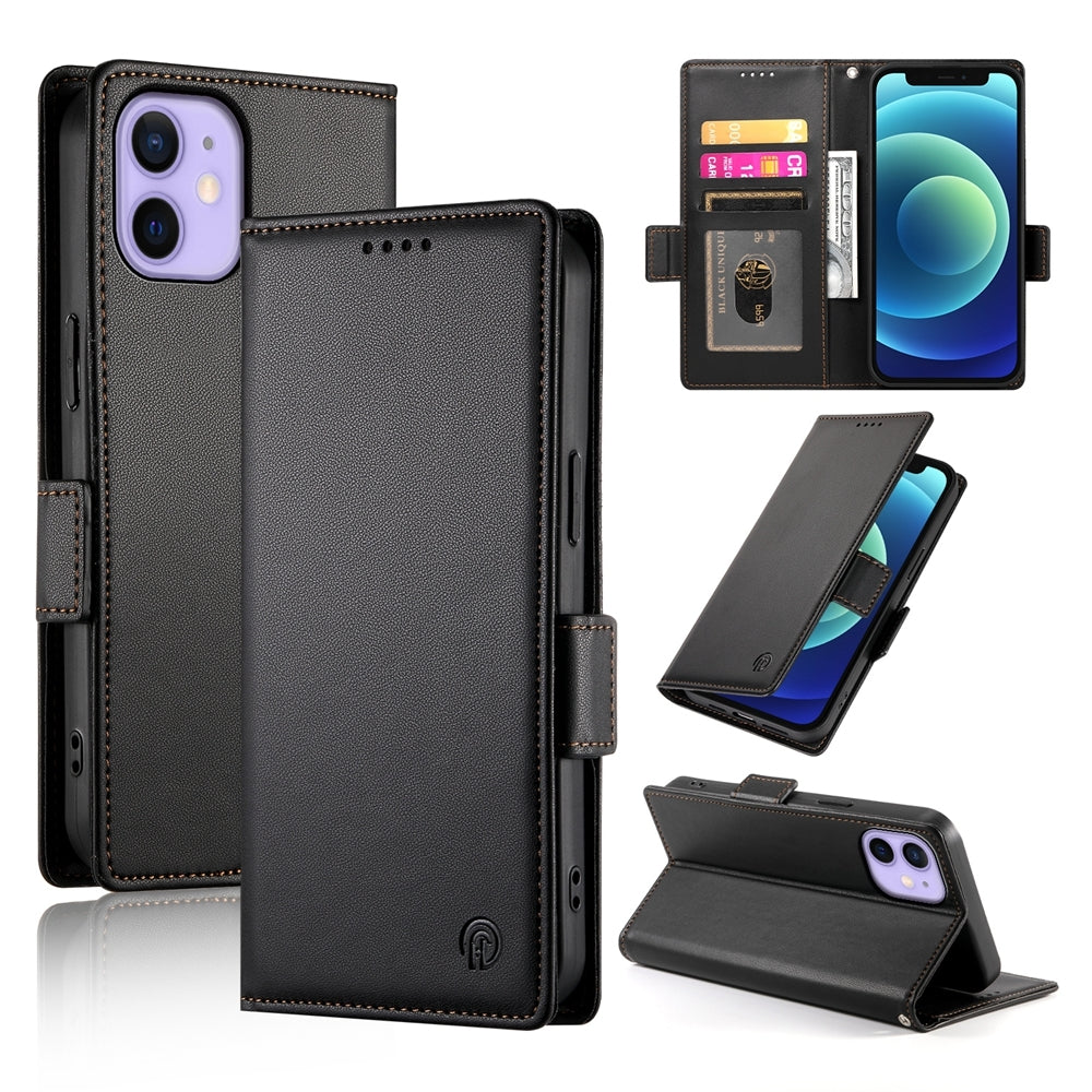 iPhone 12 mini Magnetic Leather Wallet Case with Card Slots, Stand Function & Full Protection