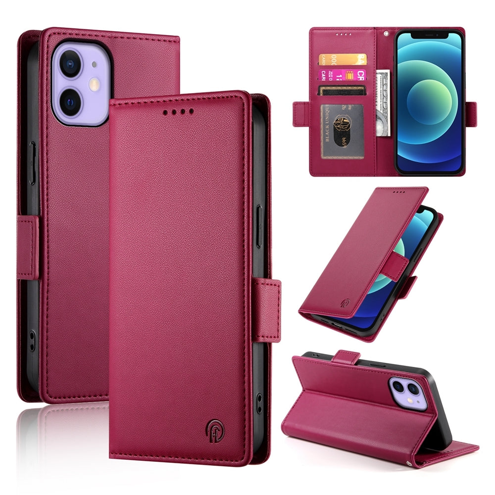 iPhone 12 mini Magnetic Leather Wallet Case with Card Slots, Stand Function & Full Protection