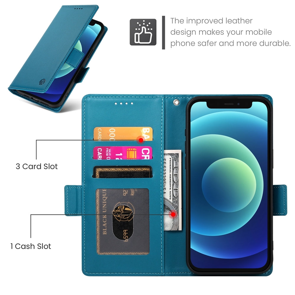 iPhone 12 mini Magnetic Leather Wallet Case with Card Slots, Stand Function & Full Protection