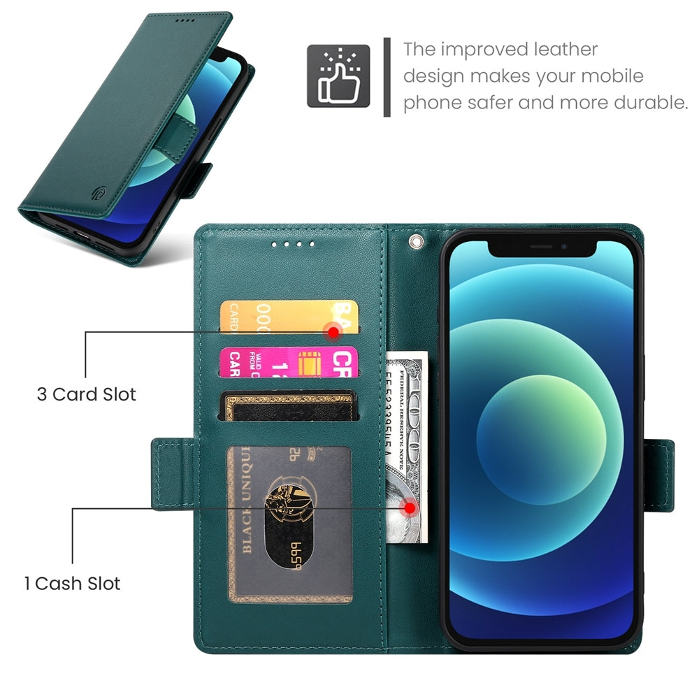 iPhone 12 mini Magnetic Leather Wallet Case with Card Slots, Stand Function & Full Protection