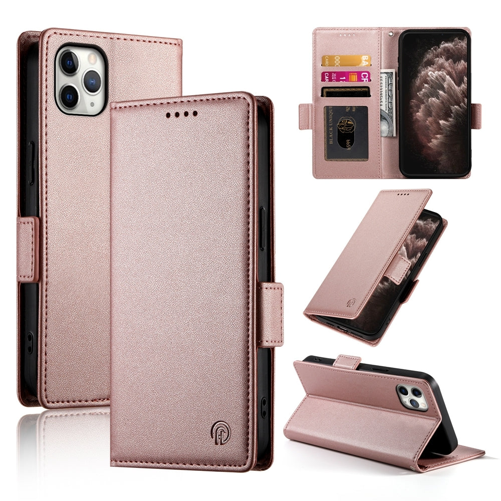 iPhone 11 Pro Max Magnetic Leather Wallet Case with Card Slots, Stand Function & Full Protection