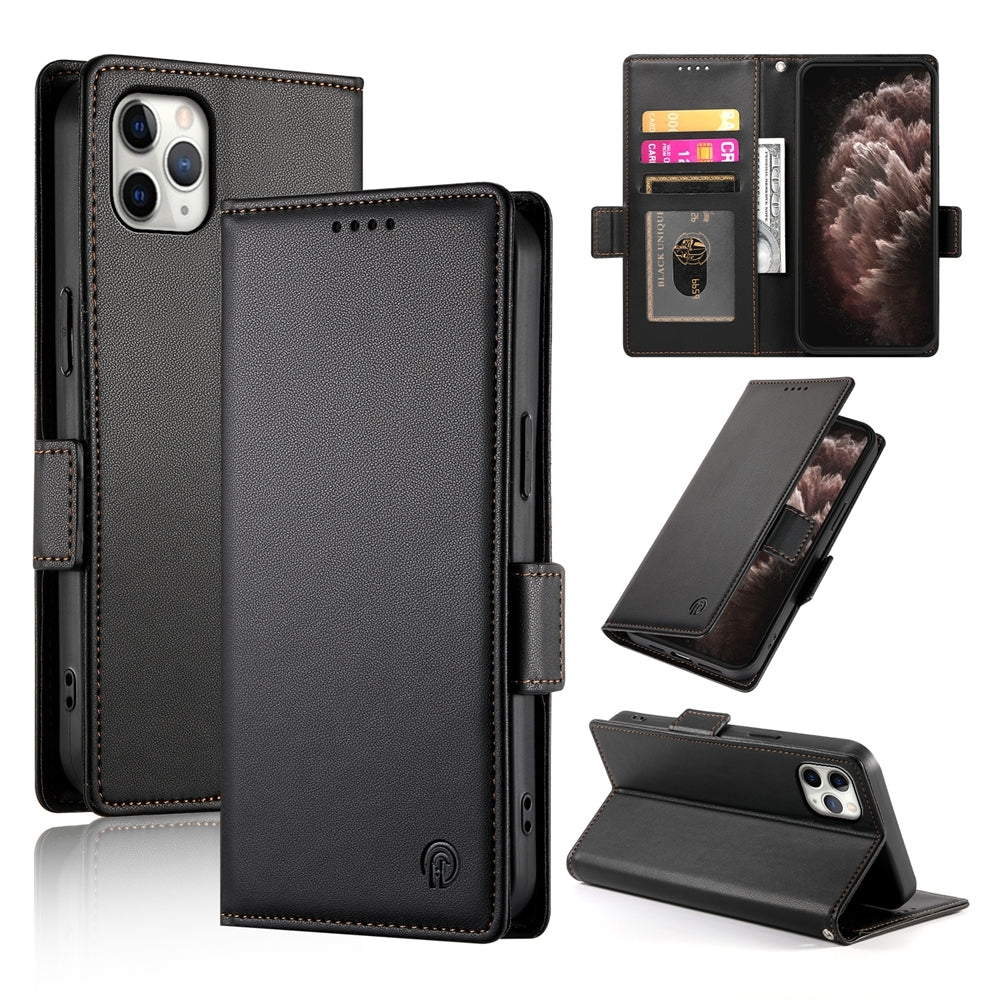 iPhone 11 Pro Max Magnetic Leather Wallet Case with Card Slots, Stand Function & Full Protection
