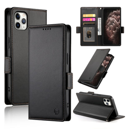 iPhone 11 Pro Max Magnetic Leather Wallet Case with Card Slots, Stand Function & Full Protection