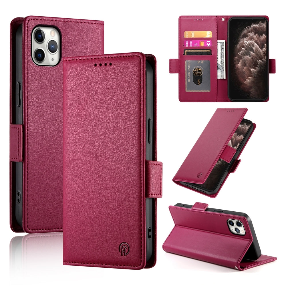 iPhone 11 Pro Max Magnetic Leather Wallet Case with Card Slots, Stand Function & Full Protection