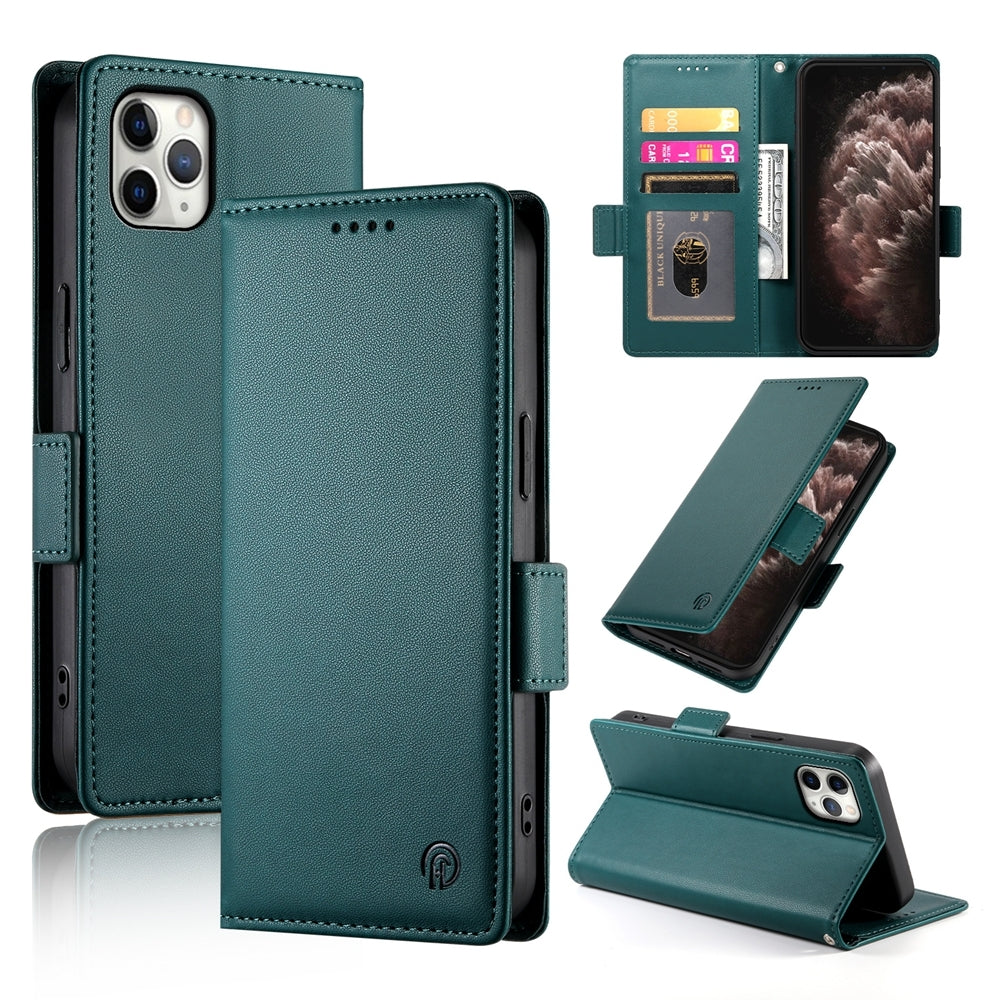 iPhone 11 Pro Max Magnetic Leather Wallet Case with Card Slots, Stand Function & Full Protection