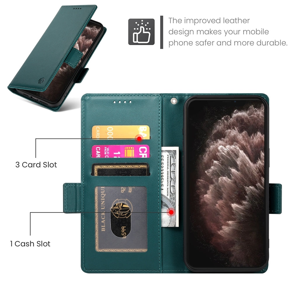 iPhone 11 Pro Max Magnetic Leather Wallet Case with Card Slots, Stand Function & Full Protection