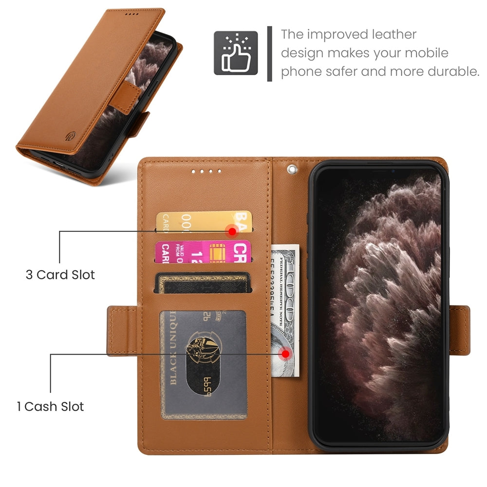 iPhone 11 Pro Max Magnetic Leather Wallet Case with Card Slots, Stand Function & Full Protection