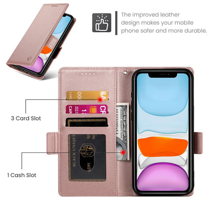 iPhone 11 Magnetic Leather Wallet Case with Card Slots, Stand Function & Full Protection