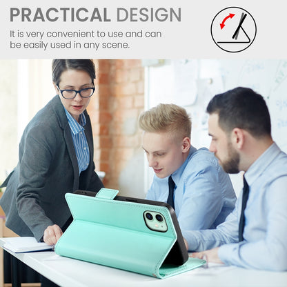 iPhone 11 Magnetic Leather Wallet Case with Card Slots, Stand Function & Full Protection