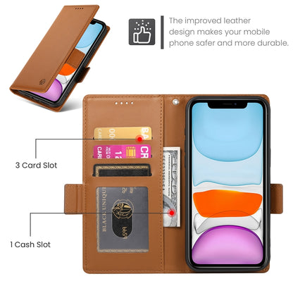 iPhone 11 Magnetic Leather Wallet Case with Card Slots, Stand Function & Full Protection