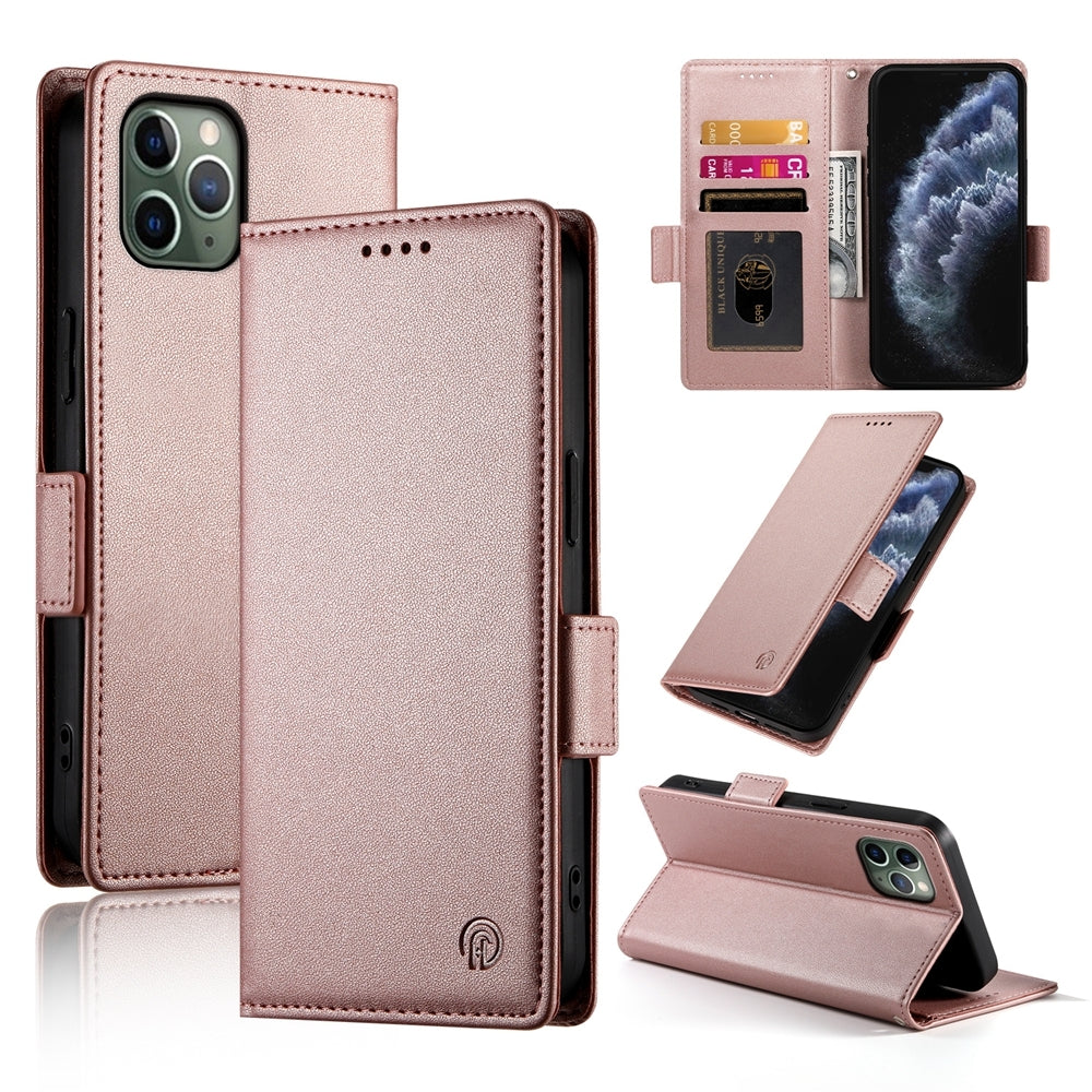 iPhone 11 Pro Magnetic Leather Wallet Case with Card Slots, Stand Function & Full Protection
