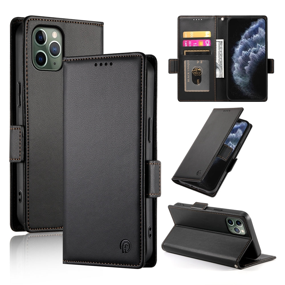 iPhone 11 Pro Magnetic Leather Wallet Case with Card Slots, Stand Function & Full Protection