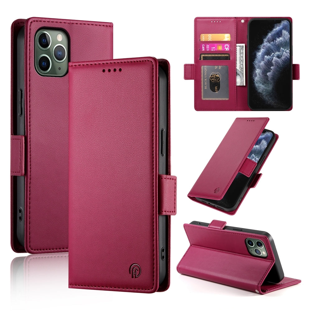 iPhone 11 Pro Magnetic Leather Wallet Case with Card Slots, Stand Function & Full Protection