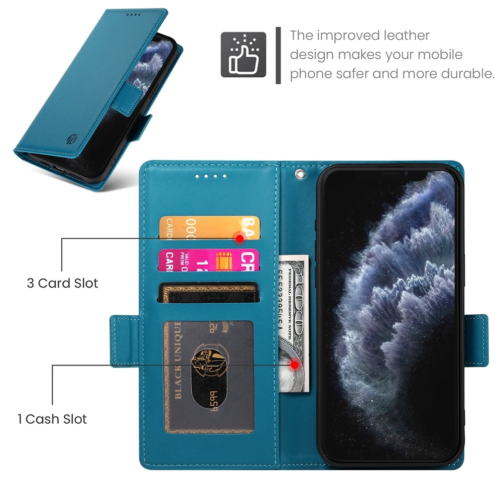 iPhone 11 Pro Magnetic Leather Wallet Case with Card Slots, Stand Function & Full Protection