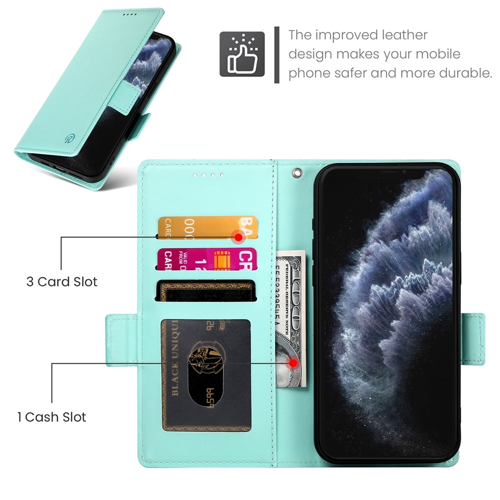 iPhone 11 Pro Magnetic Leather Wallet Case with Card Slots, Stand Function & Full Protection