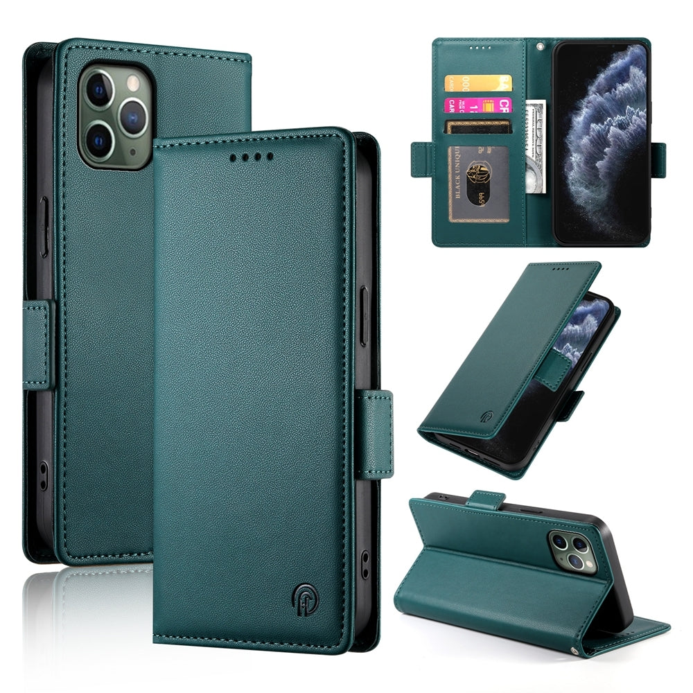 iPhone 11 Pro Magnetic Leather Wallet Case with Card Slots, Stand Function & Full Protection