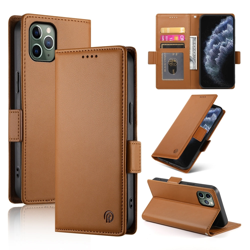 iPhone 11 Pro Magnetic Leather Wallet Case with Card Slots, Stand Function & Full Protection
