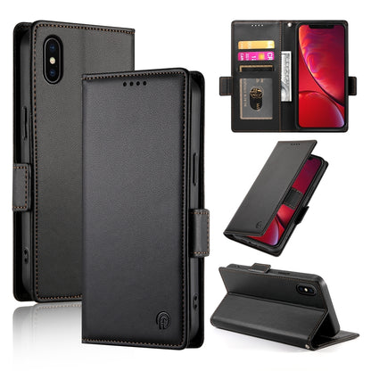 iPhone X/XS Magnetic Leather Wallet Case with Card Slots, Stand Function & Full Protection