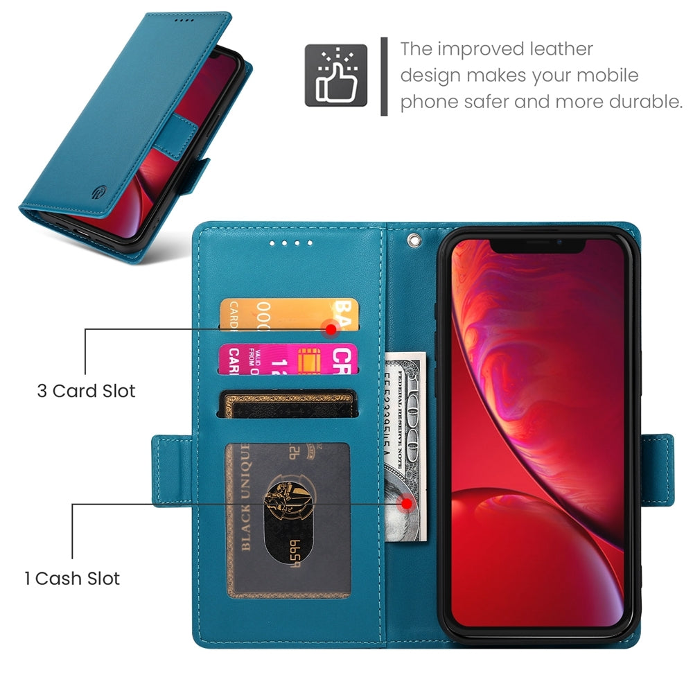 iPhone X/XS Magnetic Leather Wallet Case with Card Slots, Stand Function & Full Protection