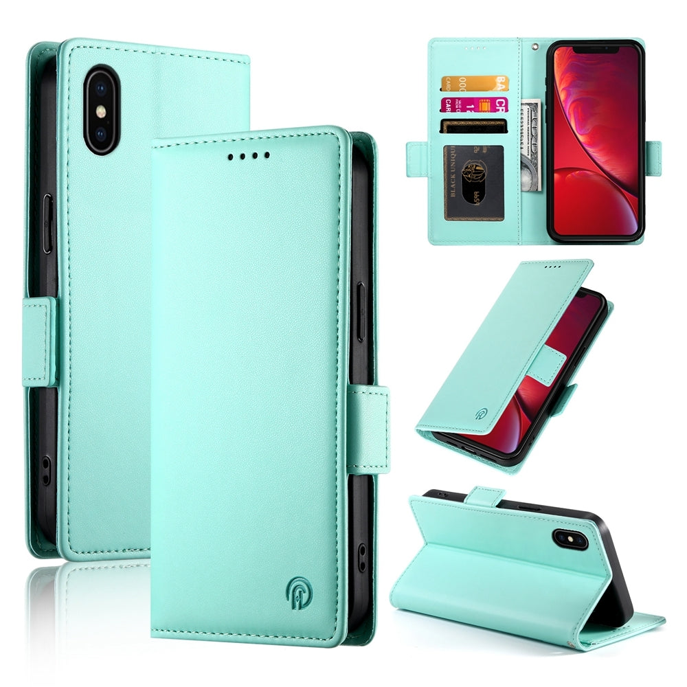 iPhone X/XS Magnetic Leather Wallet Case with Card Slots, Stand Function & Full Protection