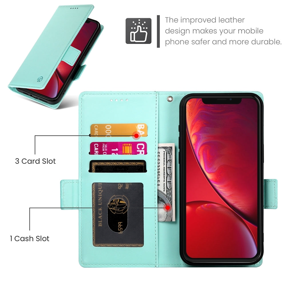 iPhone X/XS Magnetic Leather Wallet Case with Card Slots, Stand Function & Full Protection