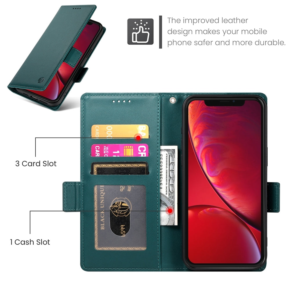 iPhone X/XS Magnetic Leather Wallet Case with Card Slots, Stand Function & Full Protection